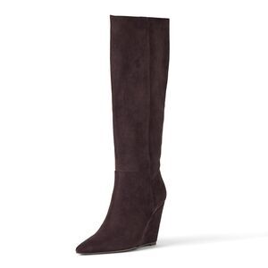 The Drop Women's Geralda Tall Wedge Boots suede 11